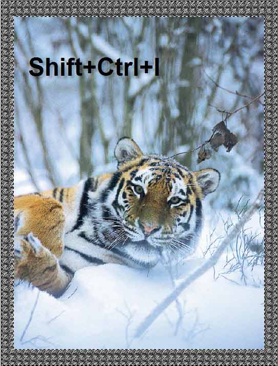 Инвертируем выделение - Shift+Ctrl+I Тигр