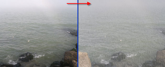 Сравнение изображения моря до, и после обработки фотографии в фотошопе Море до и после обработки фотографии в фотошопе